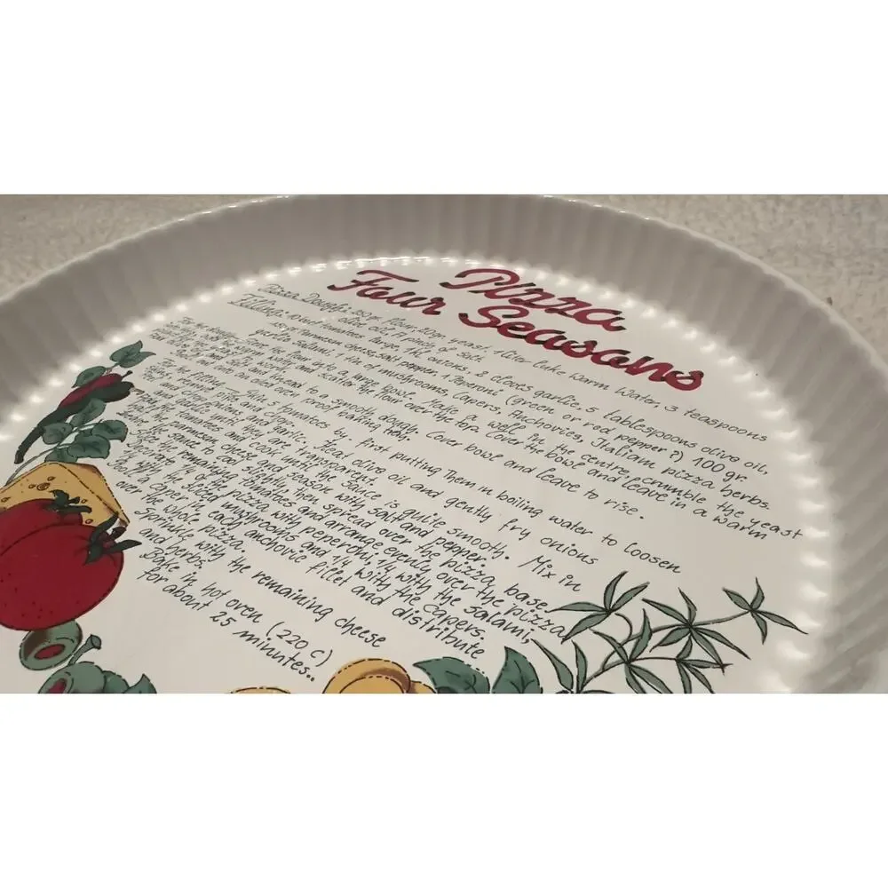 Fapor Ceramic Portugal Pizza Bake & Serve Plate Bowl Pizza Plate with Recipe - Picture 3 of 7